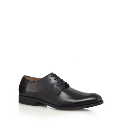 Henley Comfort Black punched detailing lace up shoes